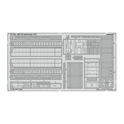 eduard 72755 1 72 photo etch tbf 1c bomb bay for hobby boss
