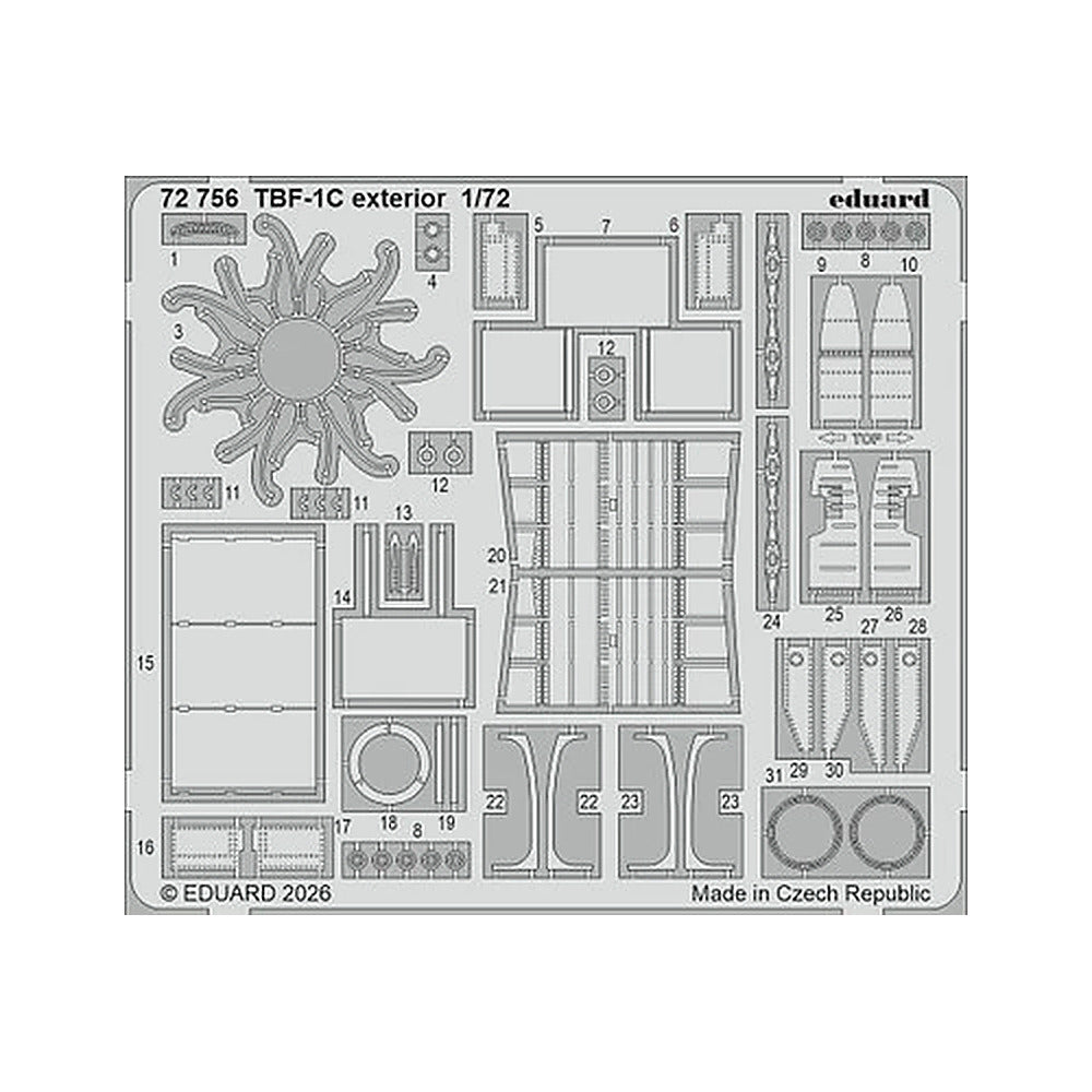 eduard 72756 1 72 photo etch tbf 1c exterior for hobby boss