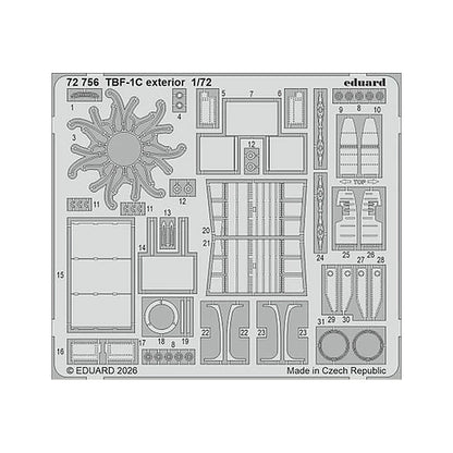 eduard 72756 1 72 photo etch tbf 1c exterior for hobby boss