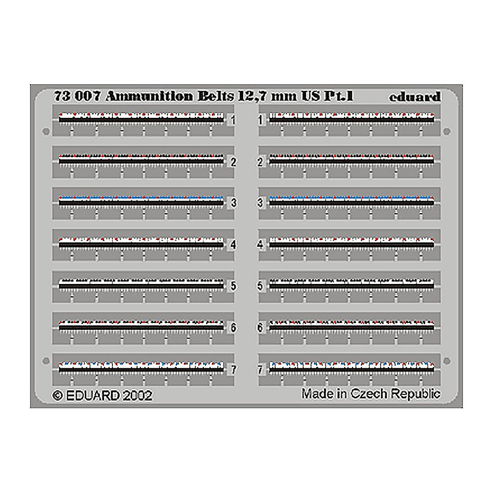 eduard 73007 1 72 ammunition belts 127mm us pre painted