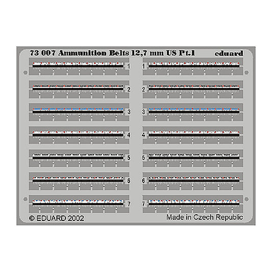 eduard 73007 1 72 ammunition belts 127mm us pre painted