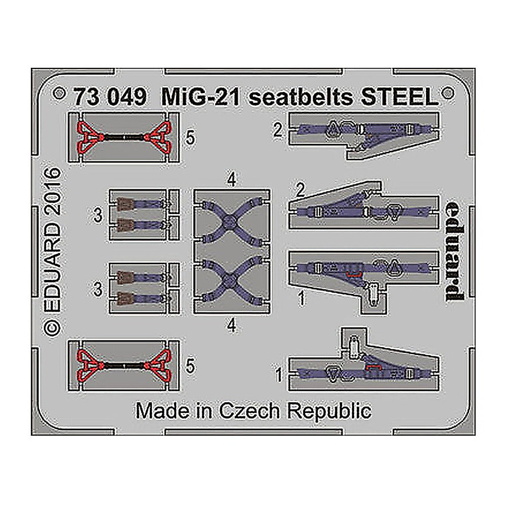 eduard 73049 1 72 seatbelts mig21 steel pre painted