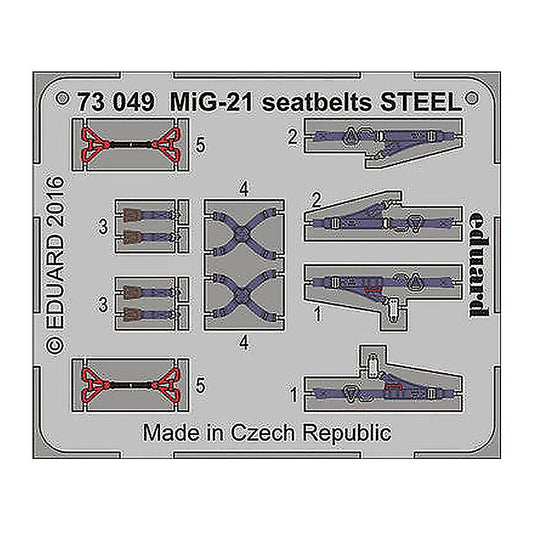 eduard 73049 1 72 seatbelts mig21 steel pre painted