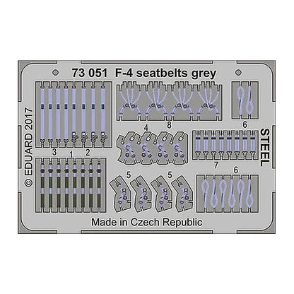 eduard 73051 1 72 seatbelts f 4 grey steel pre painted
