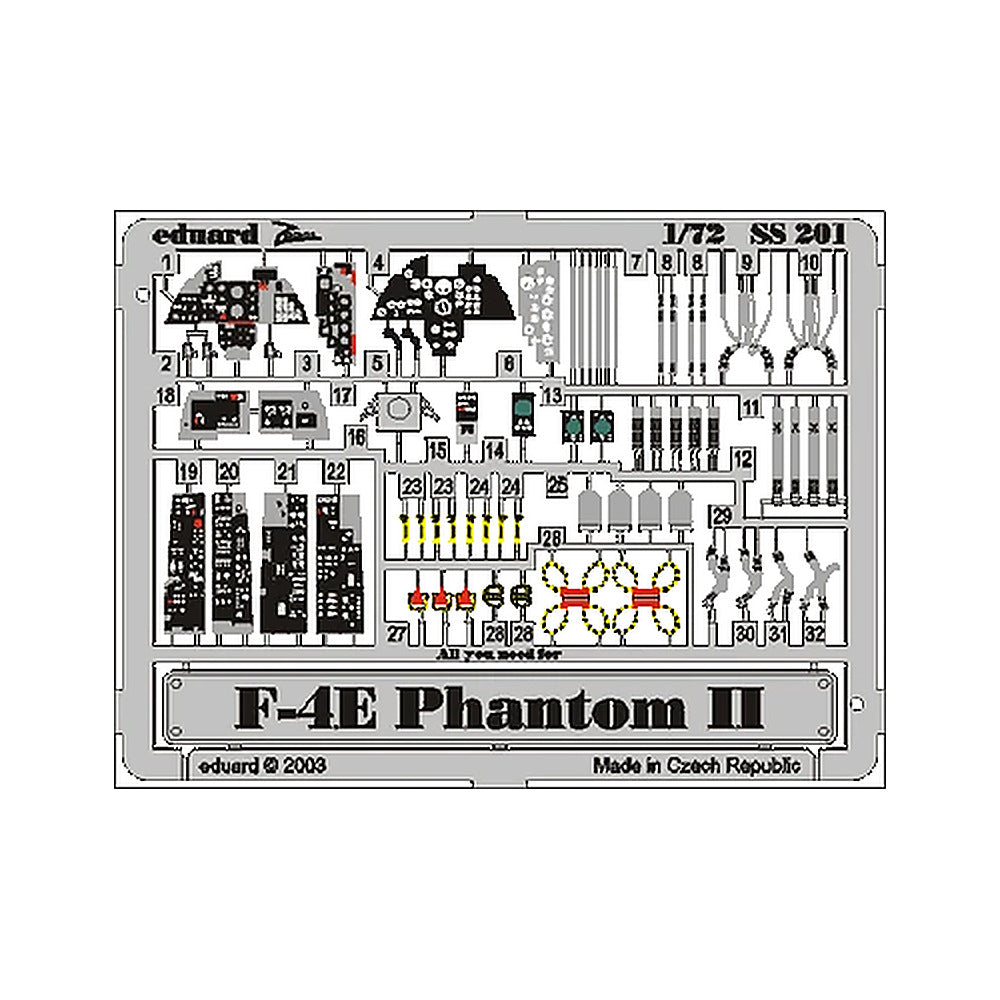 eduard 73201 1 72 f 4e for hasegawa pre painted