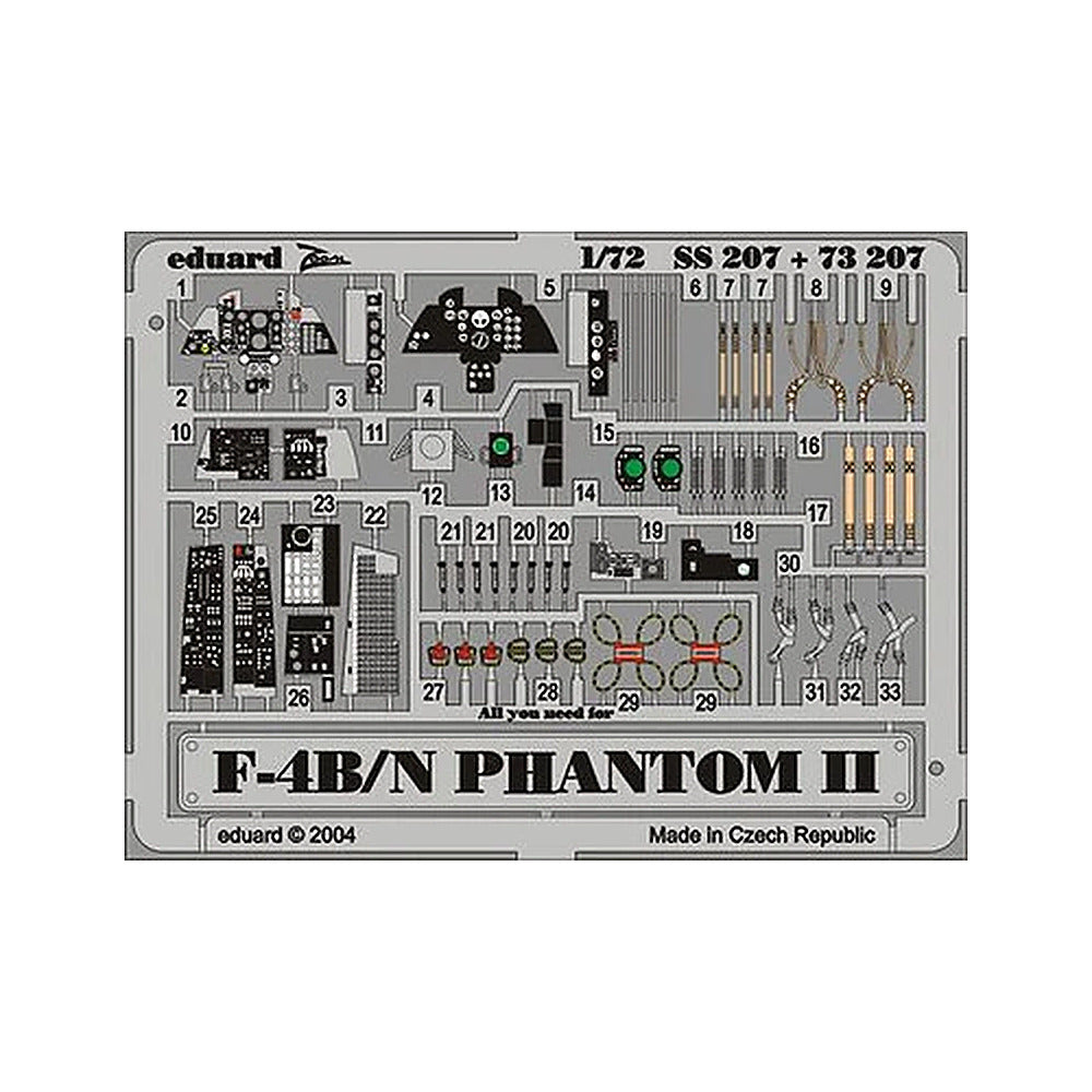 eduard 73207 1 72 f 4b n for hasegawa pre painted