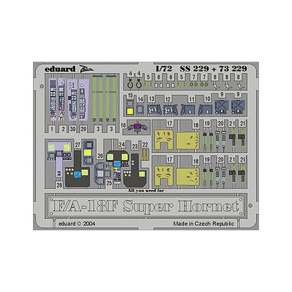 eduard 73229 1 72 f a 18f super hornet photo etch for hasegawa