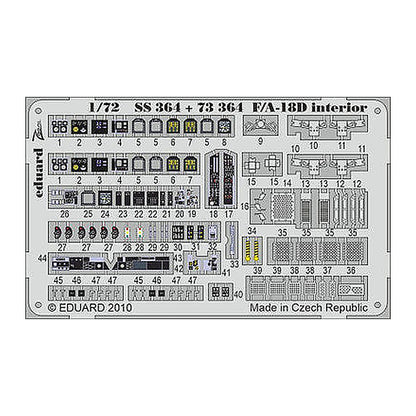 eduard 73364 1 72 f a 18d photo etched set for academy