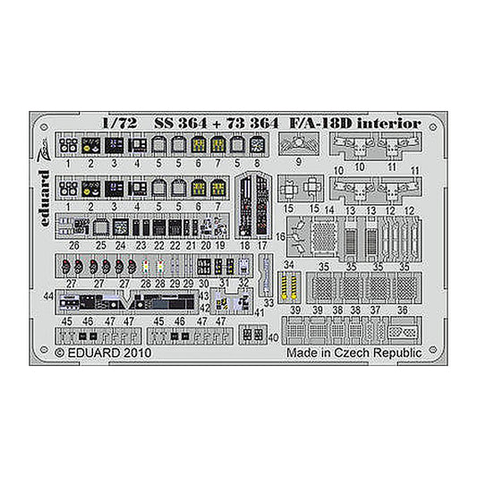 eduard 73364 1 72 f a 18d photo etched set for academy