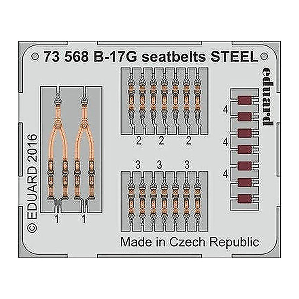 eduard 73568 1 72 seatbelts b 17g steel for air pre painted