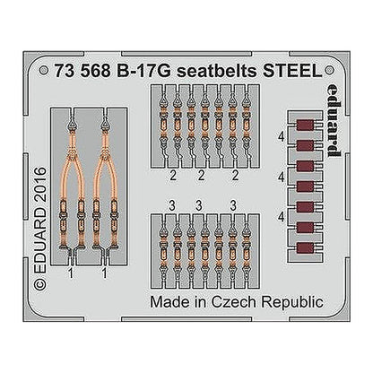 eduard 73568 1 72 seatbelts b 17g steel for air pre painted
