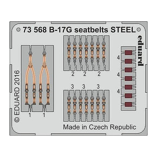 eduard 73568 1 72 seatbelts b 17g steel for air pre painted