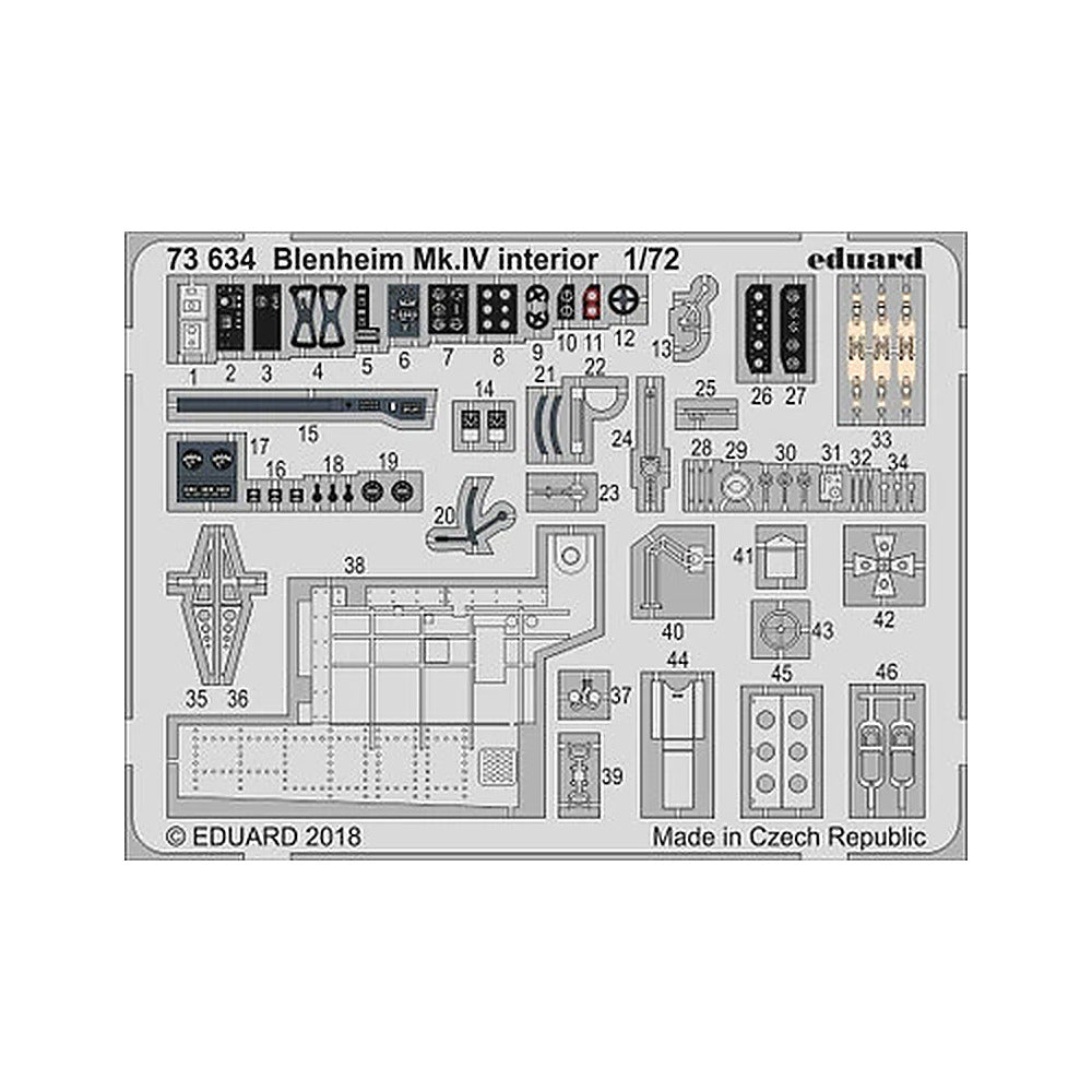 eduard 73634 1 72 blenheim mk iv interior for air pre painted