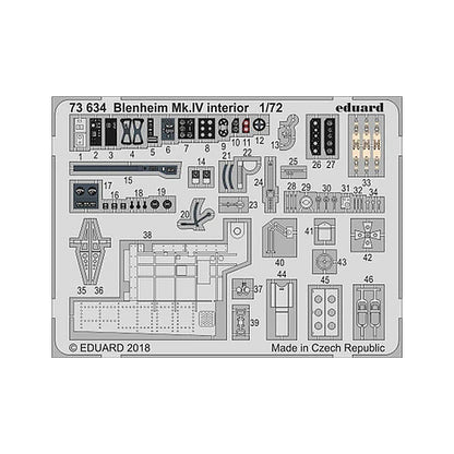 eduard 73634 1 72 blenheim mk iv interior for air pre painted