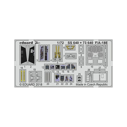 eduard 73640 1 72 f a 18e for academy pre painted