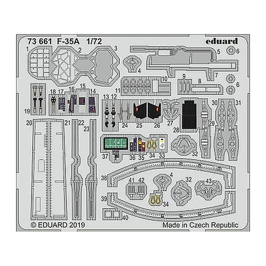 eduard 73661 1 72 f 35a for hasegawa pre painted
