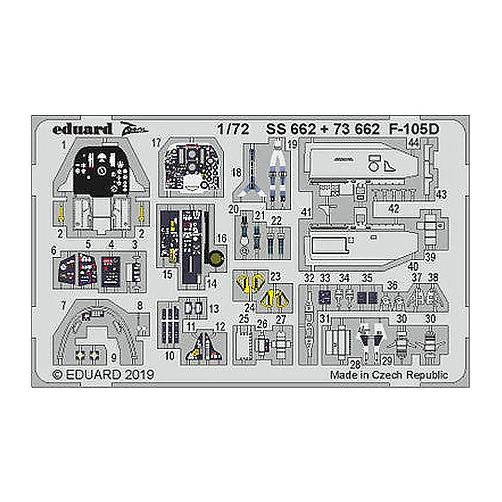 eduard 73662 1 72 f 105d interior for trumpeter pre painted