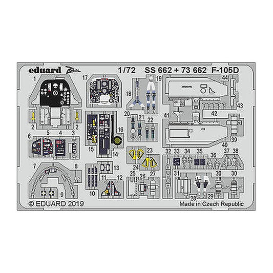 eduard 73662 1 72 f 105d interior for trumpeter pre painted