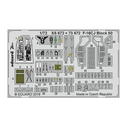 eduard 73672 1 72 f 16cj block 50 for tamiya pre painted