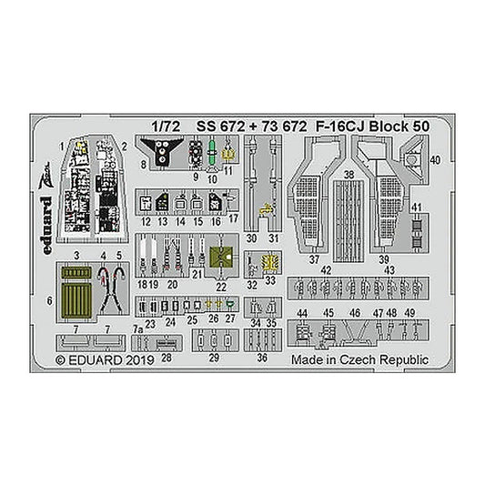 eduard 73672 1 72 f 16cj block 50 for tamiya pre painted