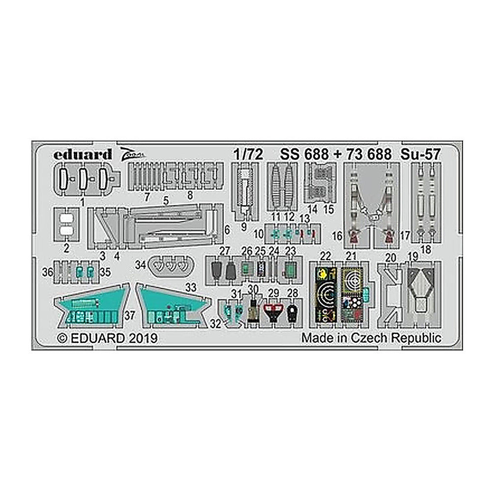 eduard 73688 1 72 for zve pre painted photo etch detail set