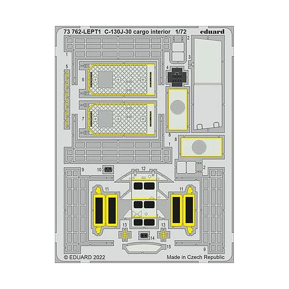 eduard 73762 1 72 c 130j 30 cargo interior for zvezda