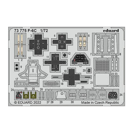 eduard 73775 1 72 f 6c for arma hobby photo etch detail set