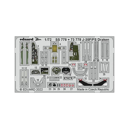 eduard 73778 1 72 j 35f fs draken for hasegawa hobby 2000