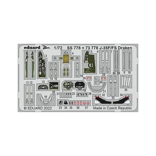 eduard 73778 1 72 j 35f fs draken for hasegawa hobby 2000