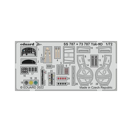 eduard 73787 1 72 yak 9d for zvezda photo etch detail set