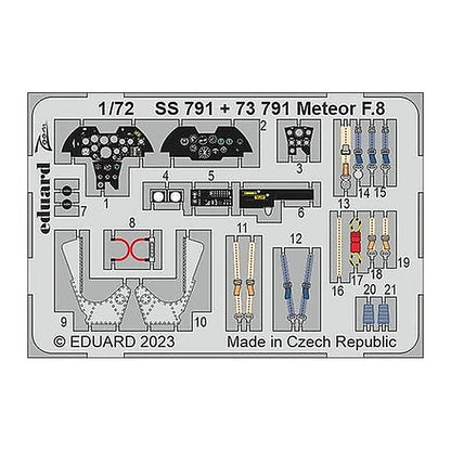 eduard 73791 1 72 meteor f 8 for airfix photo etch detail set