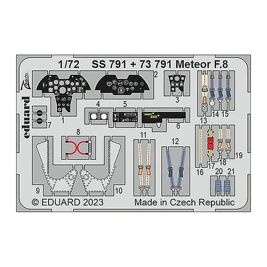 eduard 73791 1 72 meteor f 8 for airfix photo etch detail set