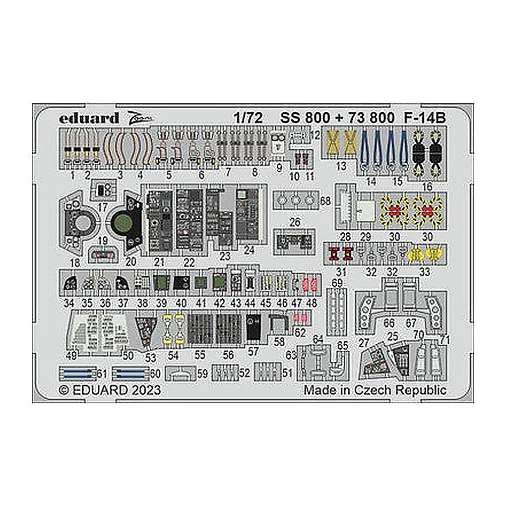 eduard 73800 1 72 f 14b for academy photo etch detail set