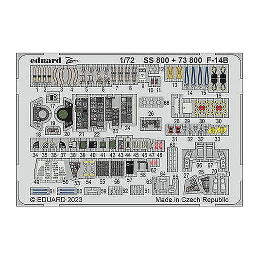 eduard 73800 1 72 f 14b for academy photo etch detail set