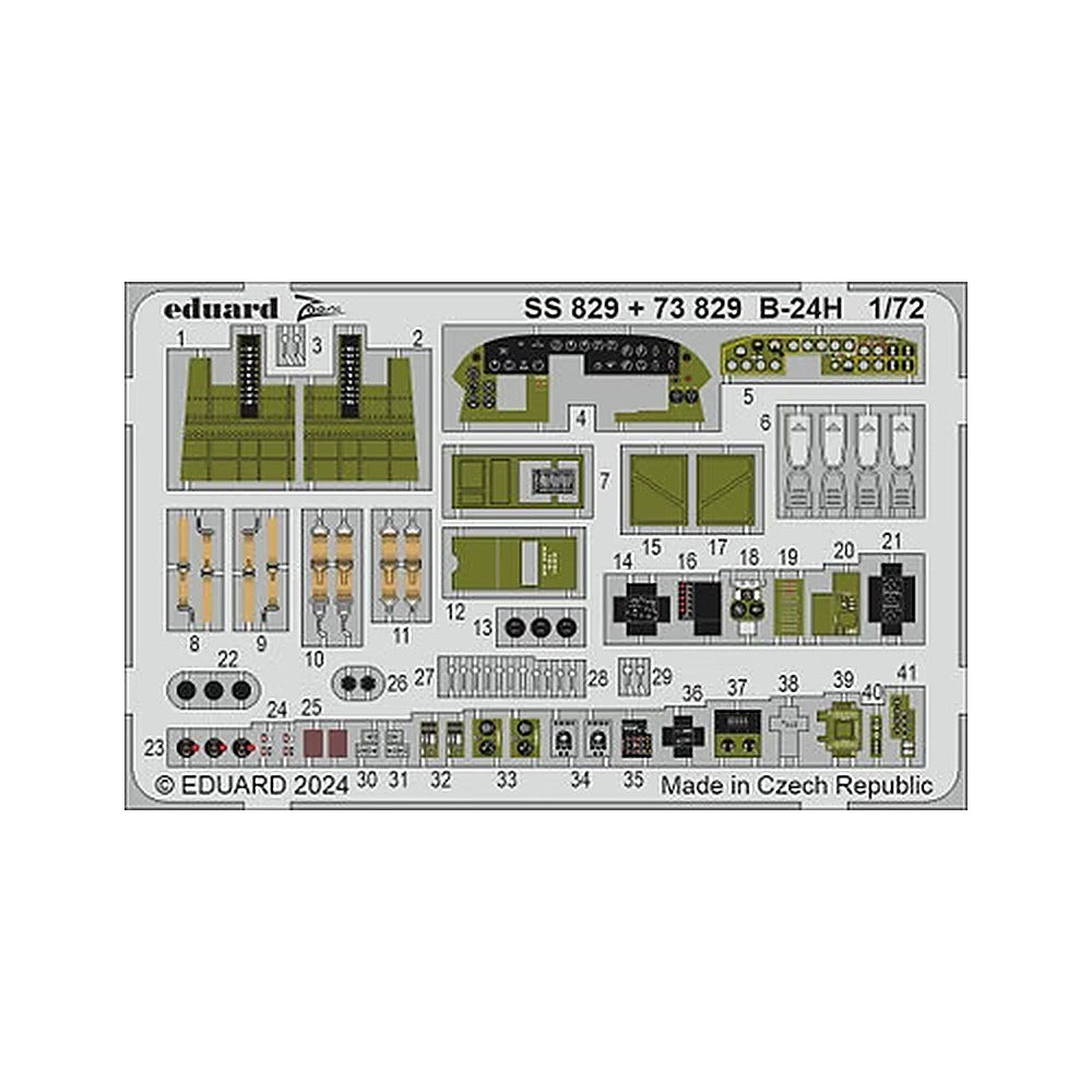 eduard 73829 1 72 b 24h cockpit engines photo etch for airfix