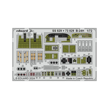 eduard 73829 1 72 b 24h cockpit engines photo etch for airfix