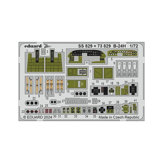 eduard 73829 1 72 b 24h cockpit engines photo etch for airfix