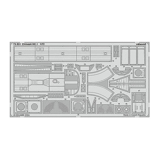 eduard 73831 1 72 chinook hc 1 photo etch set for airfix