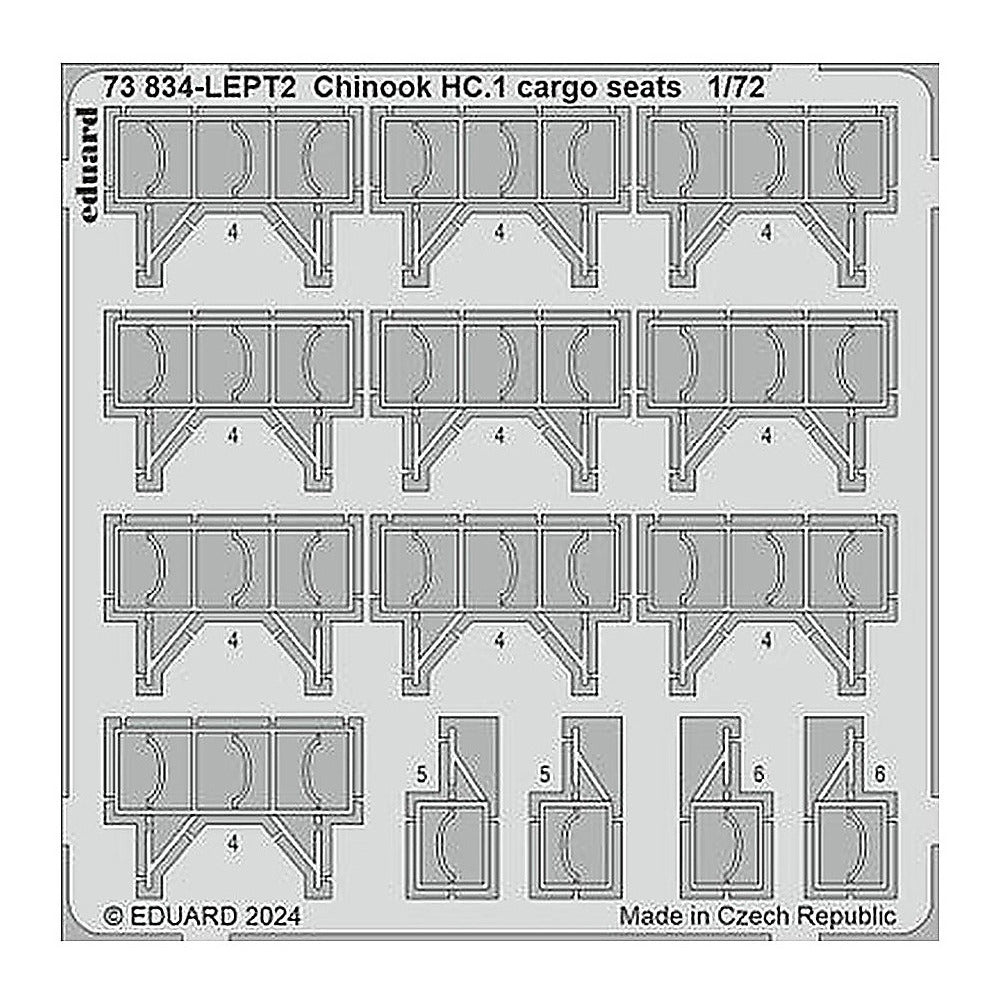 eduard 73834 1 72 chinook hc 1 cargo seats photo etch set for airfix