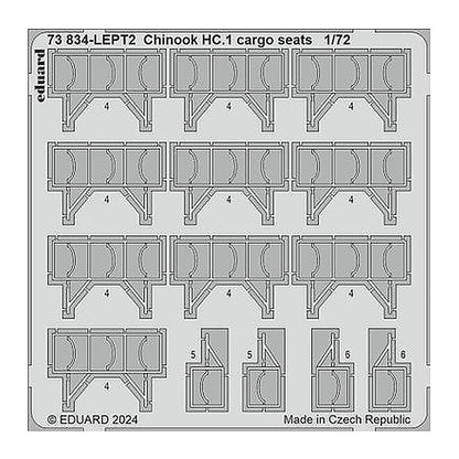 eduard 73834 1 72 chinook hc 1 cargo seats photo etch set for airfix