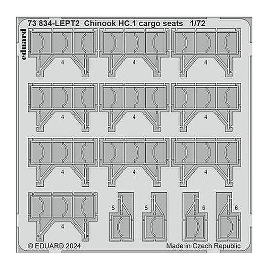 eduard 73834 1 72 chinook hc 1 cargo seats photo etch set for airfix