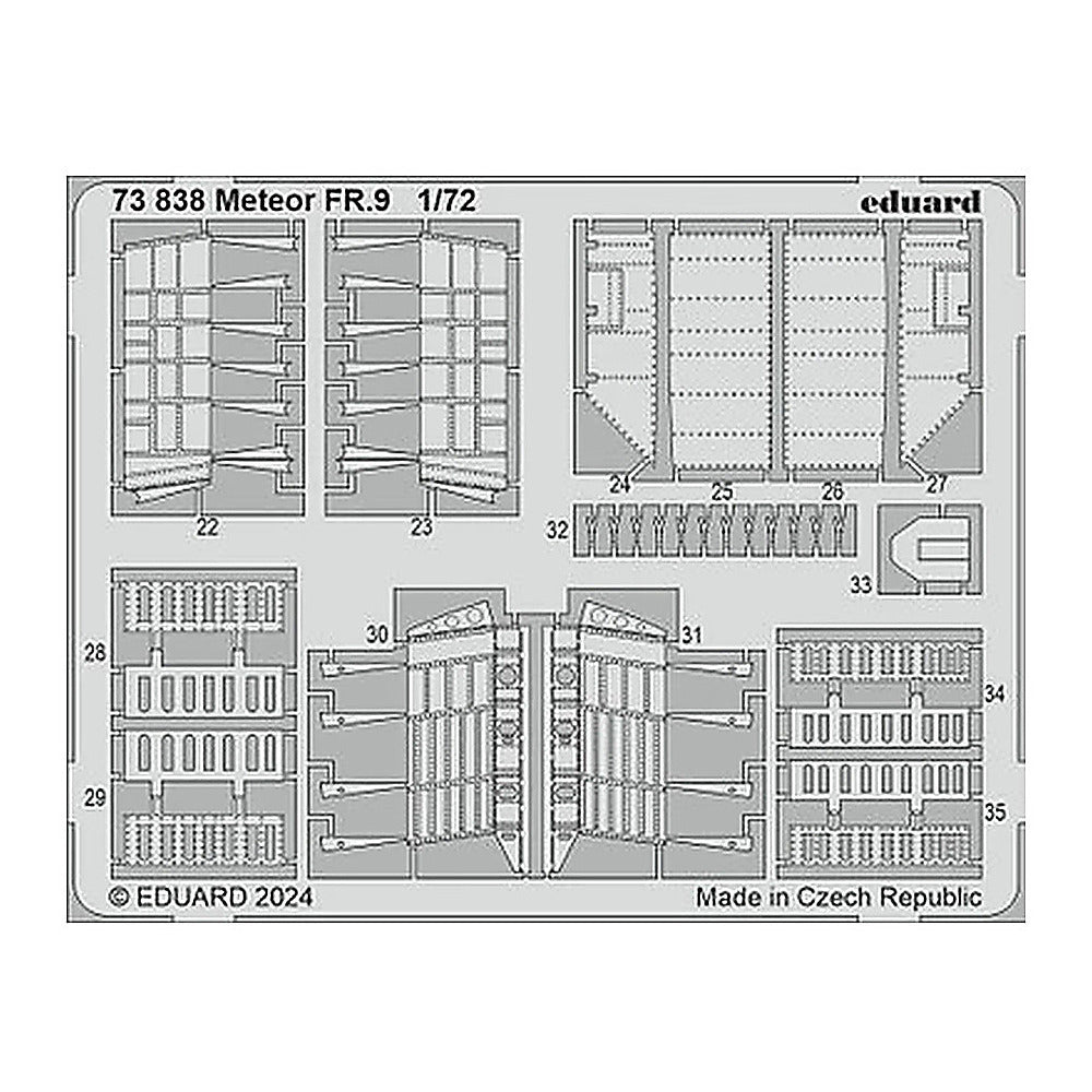 eduard 73838 1 72 meteor fr 9 photo etched set for airfix