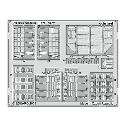 eduard 73838 1 72 meteor fr 9 photo etched set for airfix