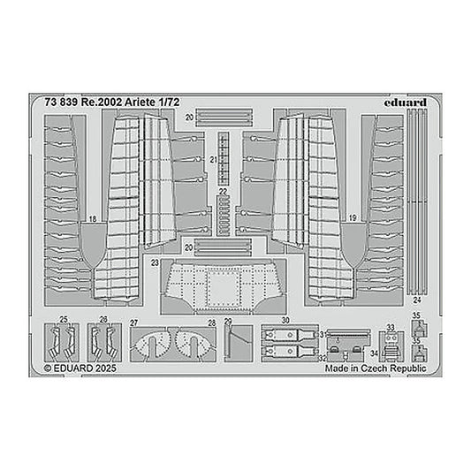 eduard 73839 1 72 re 2002 ariete photo etch for italeri