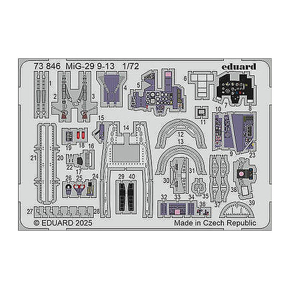 eduard 73846 1 72 mig 29 9 13 photo etched set for great wall hobby