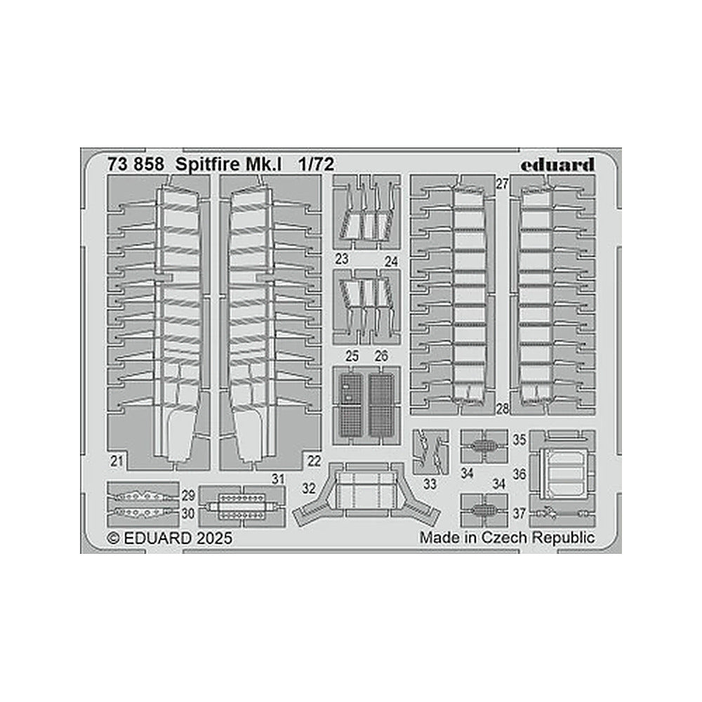 eduard 73858 1 72 spitfire mk i photo etched set for ibg