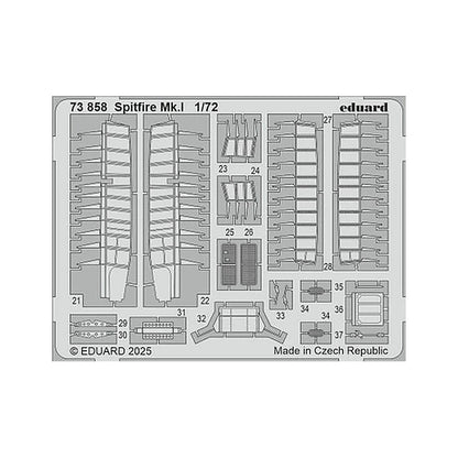 eduard 73858 1 72 spitfire mk i photo etched set for ibg
