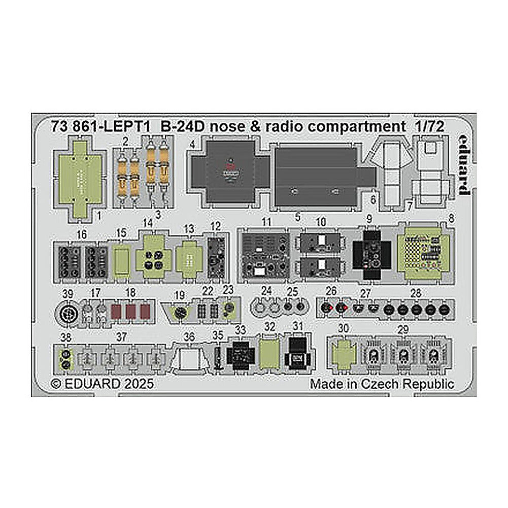 eduard 73861 1 72 b 24d nose radio compartment photo etched set for