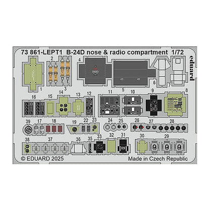 eduard 73861 1 72 b 24d nose radio compartment photo etched set for