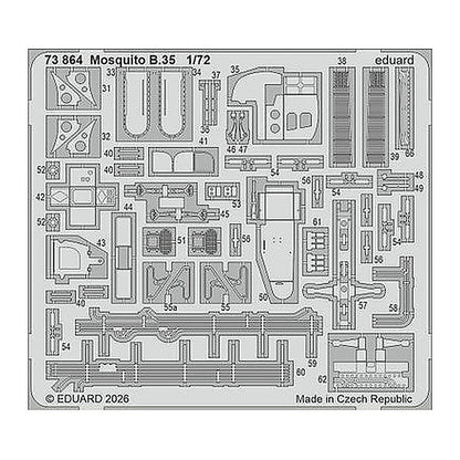 eduard 73864 1 72 mosquito b 35 photo etched set for airfix